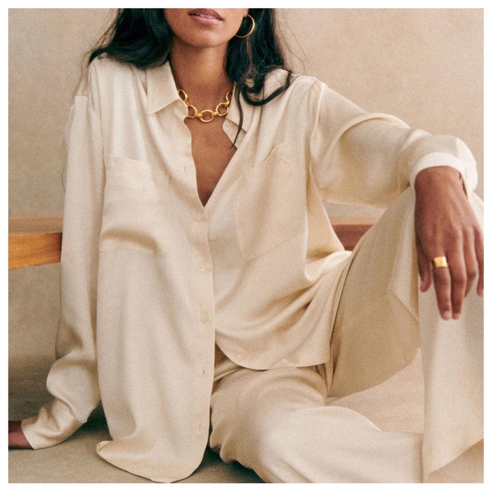 Sézane Maxence  Cream Blouse